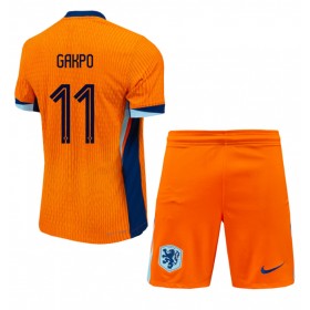 Netherlands Cody Gakpo #11 Replica Home Minikit Euro 2024 Short Sleeve (+ pants)